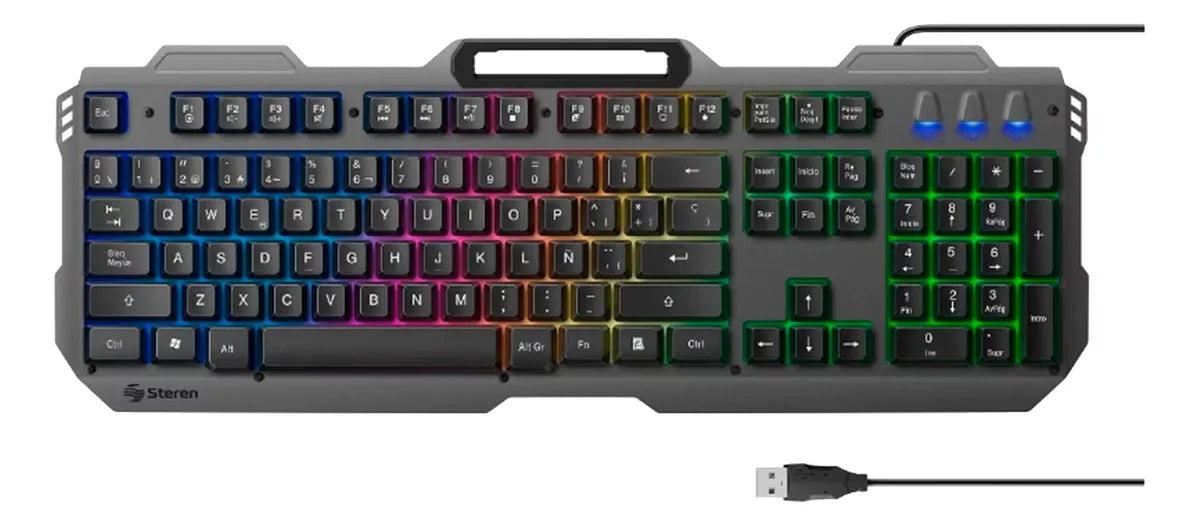 Teclado Gamer Usb Semi Mecánico Steren Rgb