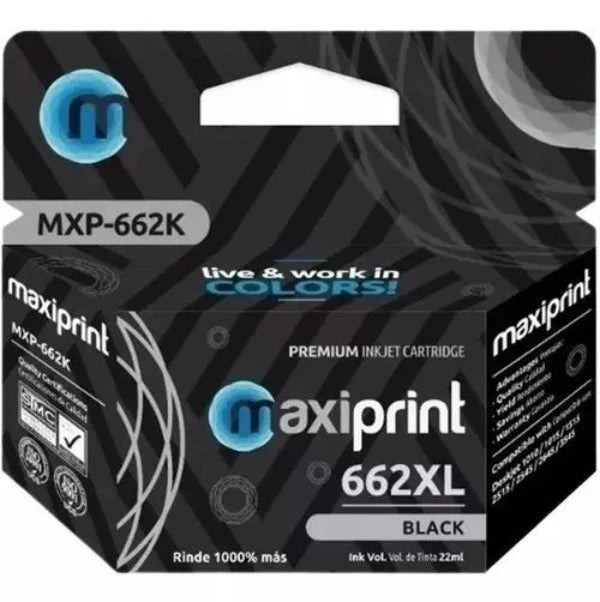 Cartucho Hp 662xl Negro Compatible Maxiprint 1010 2515 3545 - oficinatuya