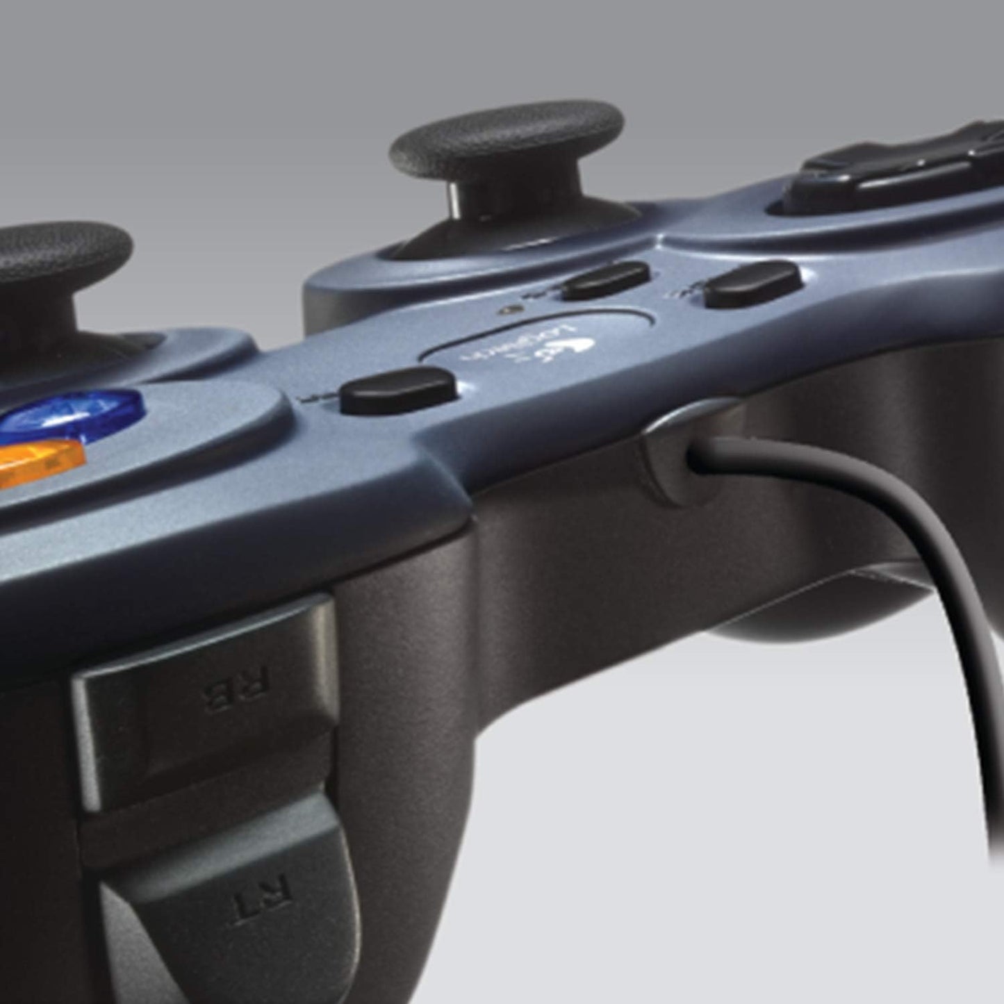 Logitech F310 Gamepad con Cable, Distribución Tipo Consola, Mando de Dirección 4 Conmutadores, Comodidad de Sujeción, Cable 1,8m, PC - Azul/Gris