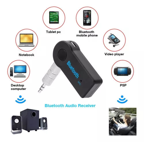 Receptor Audio Bluetooth Auxiliar Para Reproductor De Carro