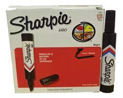 Marcador Sharpie Permanente Punta cuadrada Negro x 12uds.