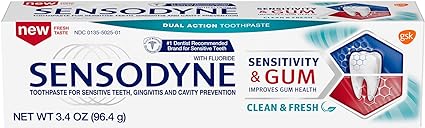 Sensodyne, Sensitivity & Gum Sensitive Pasta de dientes limpia y fresca, 3.4 onzas