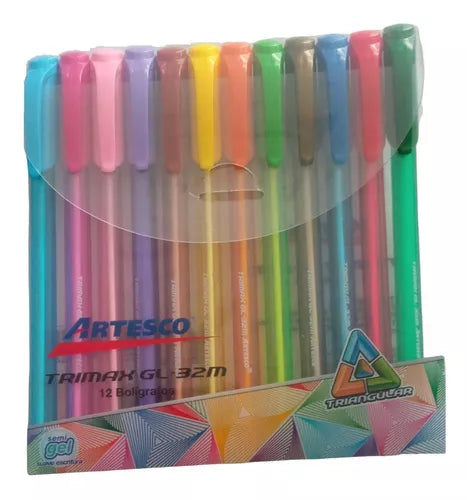 Estuche Bolígrafo Trimax Colores X12 Unidades.