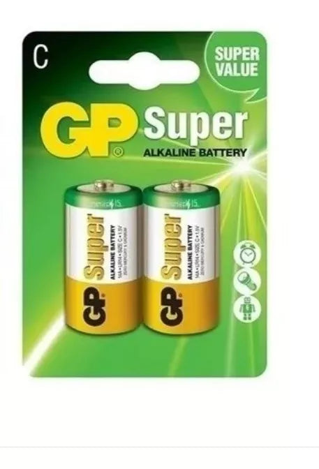 Baterias Pilas Tipo C Gp Super Alcalina 1.5 Volts