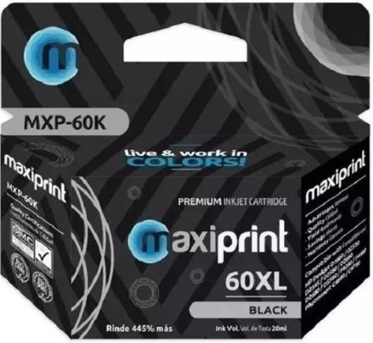 Cartucho hp Maxiprint Compatible 60xl Negro (cc641wn)