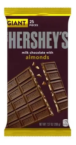 Chocolate Hershey Gigante Con Almendras 25pz