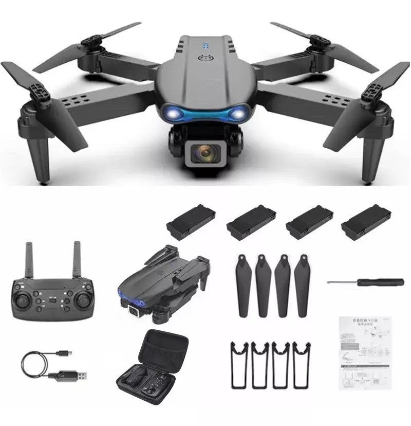 Drone E88 Pro 4k, Doble Cámara, plegable, WIFI, con cámara HD 4K, control remoto.