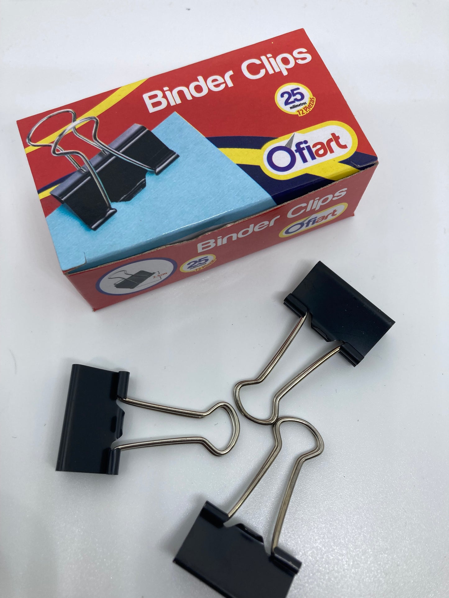 Binder Clips Papel 25mm Cajas De 25 Unidades Oficinatuya