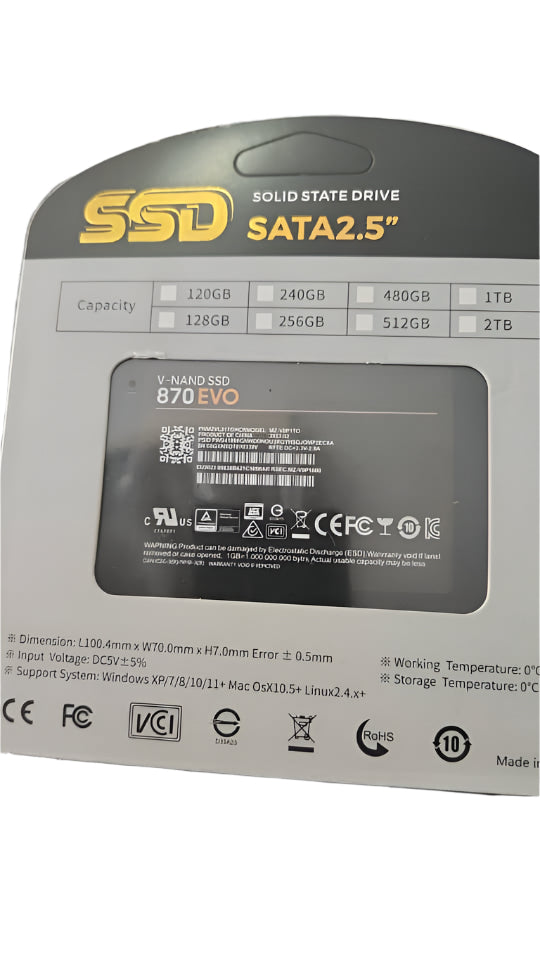 Disco Duro ssd 870evo de 2,5 pulgadas 4TB para ordenador