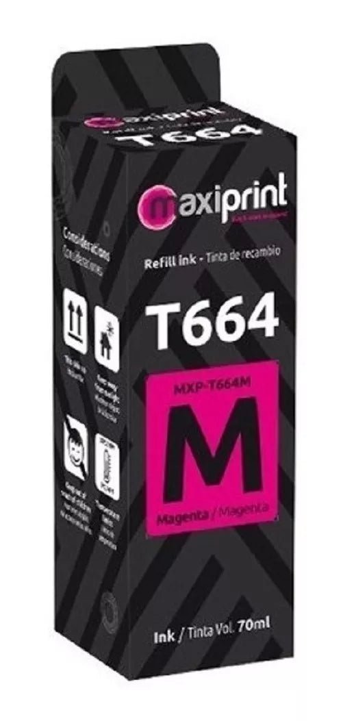 Botella De Tinta Compatible Epson T664 Maxiprint Magenta - oficinatuya