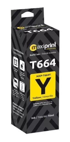 Botella De Tinta Maxiprint Compatible Epson T664 Yellow - oficinatuya